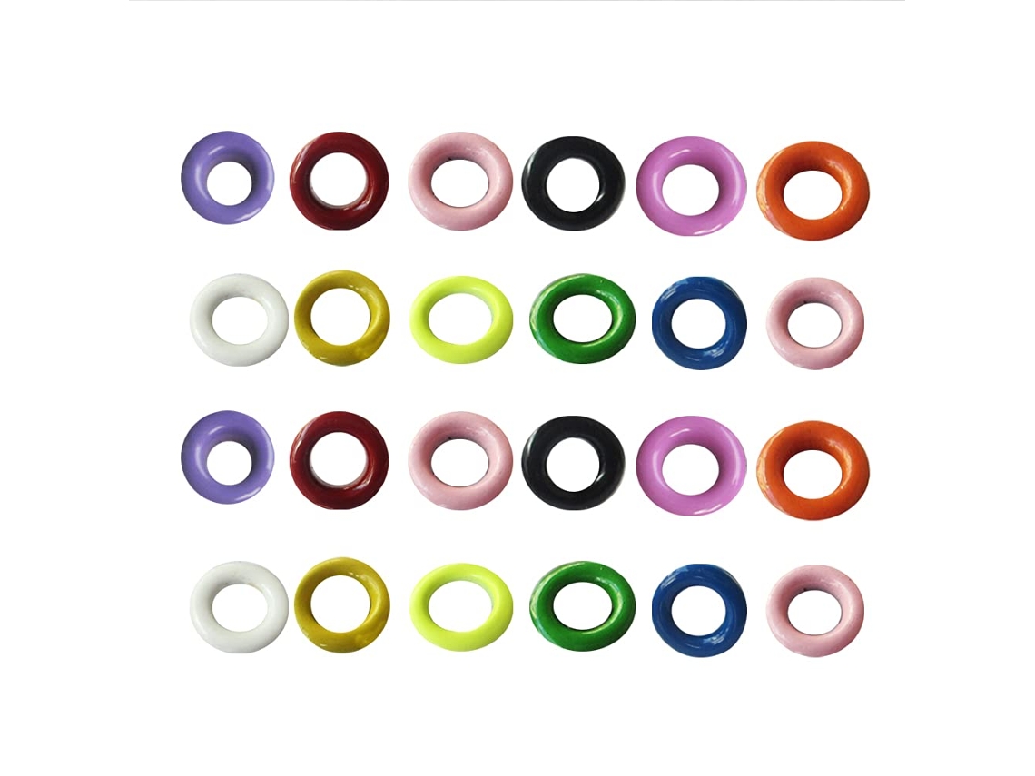 Kit Com 200 Ilhós Em Cores Sortidas Metálicas, Conjunto De Botões
