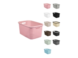 Jardin202 - Cesta Para La Colada 25 X 53 X 36 Cm - Cesto Ropa Sucia – Cesta Rectangular Con Asas Diseño Mimbre Rosa |  (rosa)