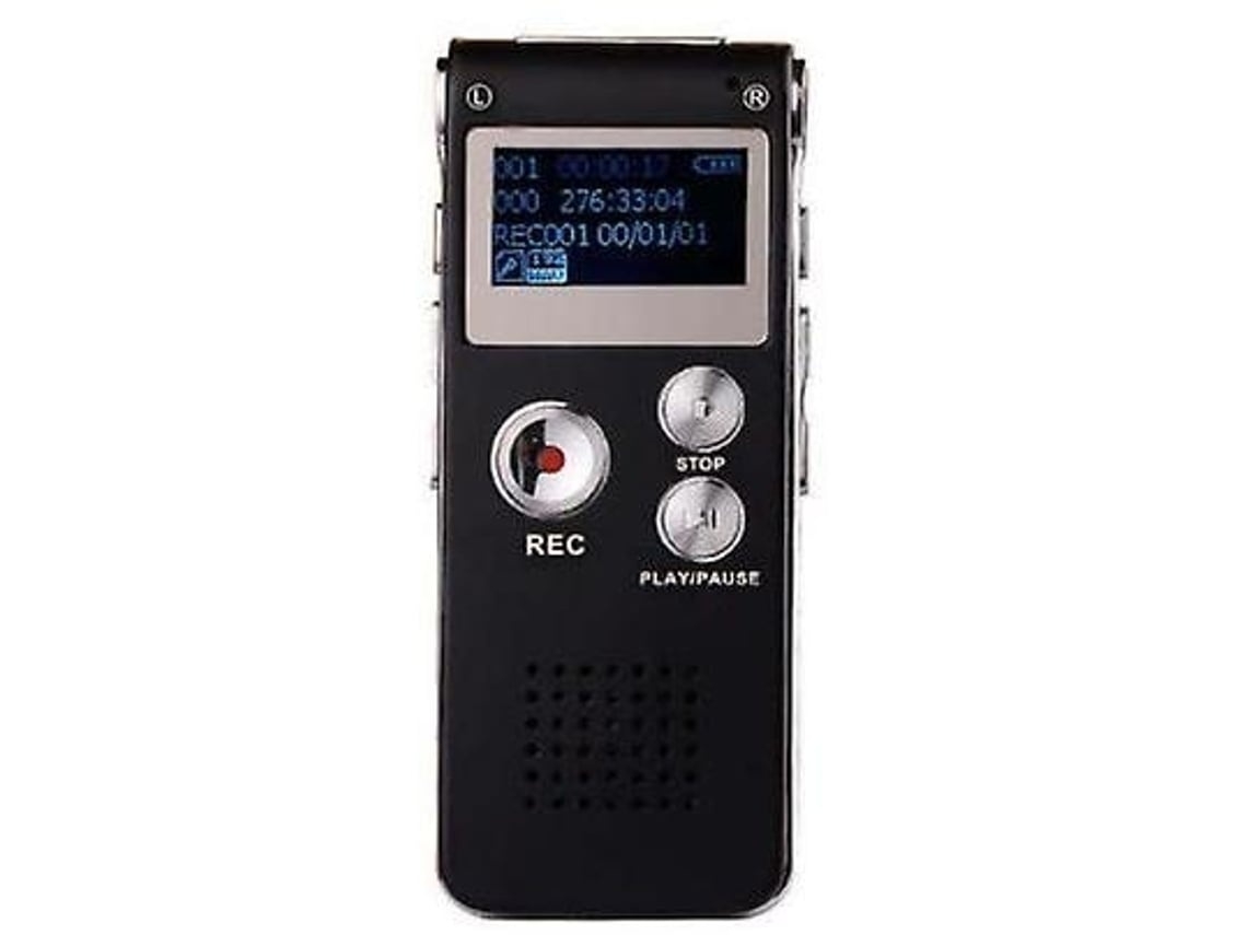 Lurelia Gravador De Voz Digital 8gb Com Ativação Por Voz, Reprodução Mp3, Recarregável Para Conversas - Preto
