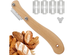 Conjunto De 5 Fatiadores De Pão Em Aço Inoxidável Com Cabo De Madeira (1 Unidade), Para Uso Doméstico, Confeitaria E Organização Da Cozinha