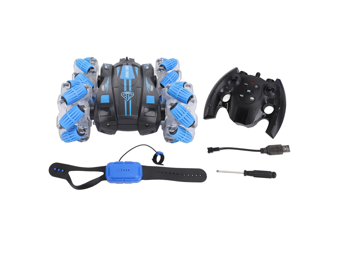 Carro De Stunt Rc Com Sensing De Gestos E Luzes Controle Por Mão 360° Rotação Azul Para Crianças
