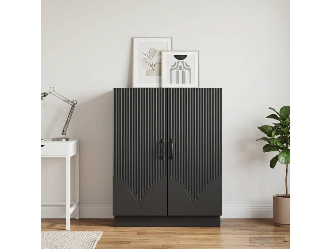 Vidaxl Buffet Preto 66 X 34,5 X 87 Cm Derivados De Madeira