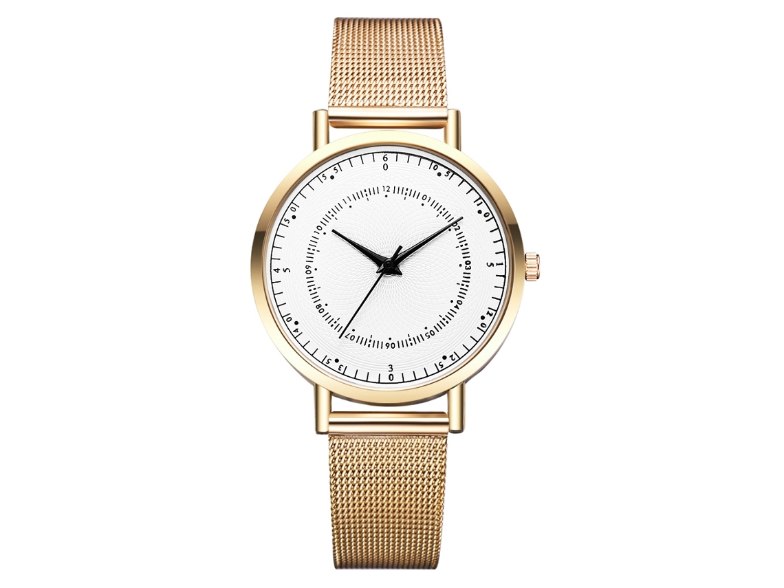 Relógio de Pulso Masculino Fashion Simples com Mostrador de Aço e Movimento Quartz