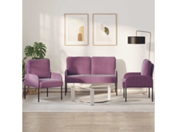 Vidaxl Conjuntos De Sofás 3 Unid. Roxo Contraplacado