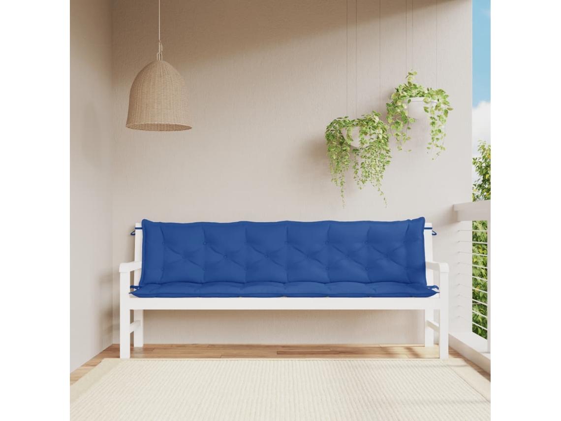 Vidaxl Almofadões Banco Jardim 2 Pcs 200x50x7cm Tecido Oxford Azul