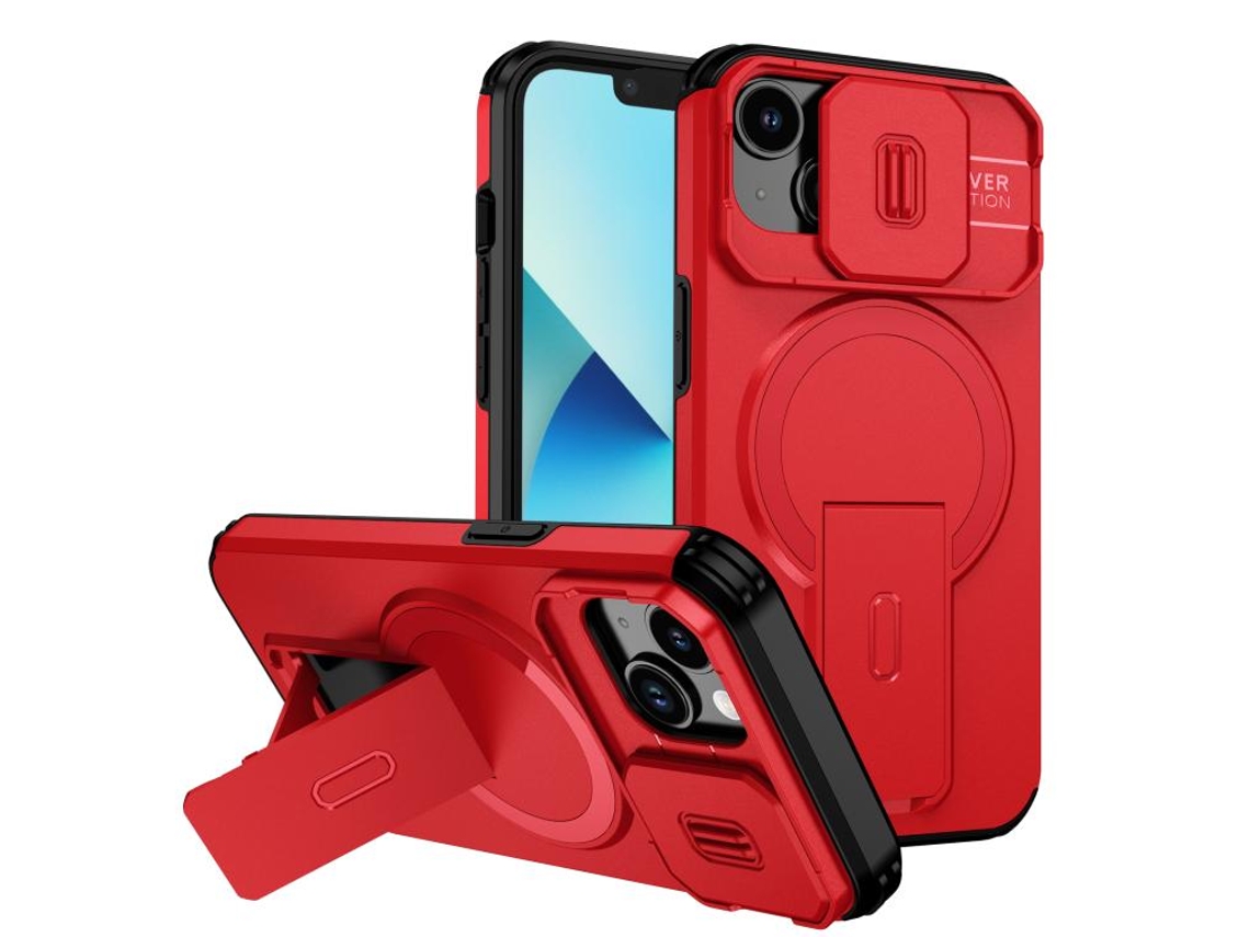 Capa Com Suporte Magsafe Para Iphone 14 - Abertura Deslizante Com Proteção De Câmara