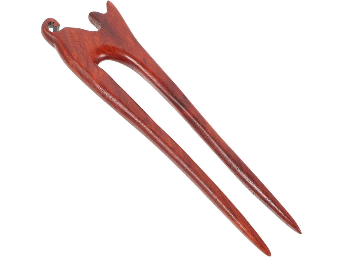 Palito De Cabelo Em Forma De Gato, De Madeira Marrom, Fácil De Deslizar, Ideal Para Festas Ou