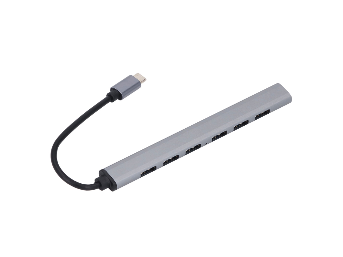 Hub USB-C 7 em 1 em liga de alumínio, interface USB para USB 3.0, transferência rápida de 500 m/s, plug and play, dock USB para computador, celular e tablet LAXISCREED