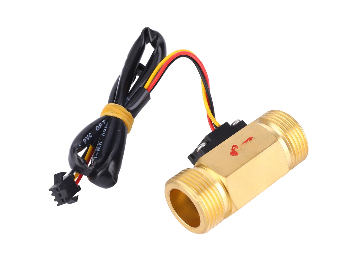 Medidor De Vazão Por Efeito Hall G3/4" Com Rosca Macho, Sensor 1~30l/min