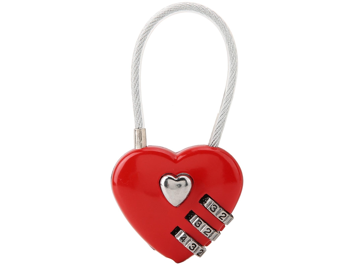 Cadeado Combinado De Amor Com Dois Corações (código De 3 Dígitos)