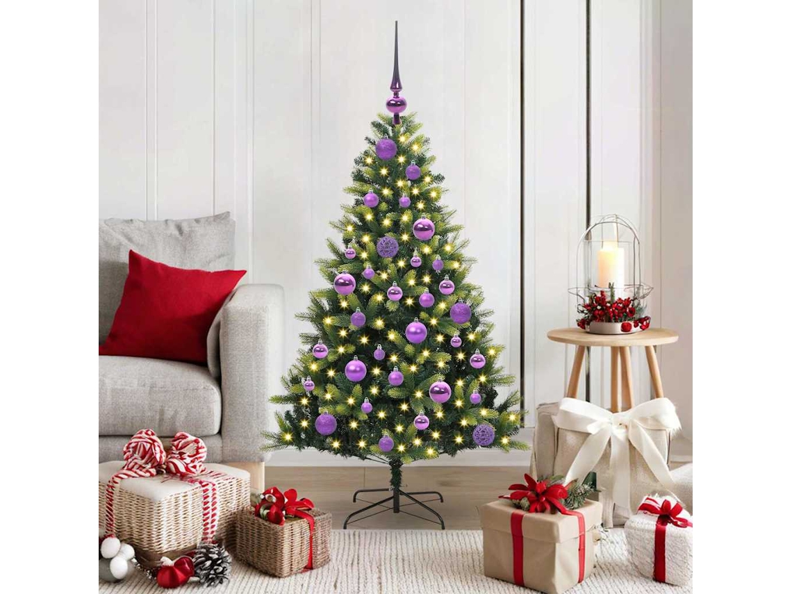 Vidaxl Árvore De Natal Artificial Com Hastes Flexíveis 150 Leds Verde