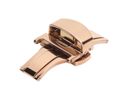 Fecho Borboleta Aço Inoxidável Ouro Rosa para Pulseira de Relógio 18mm Universal