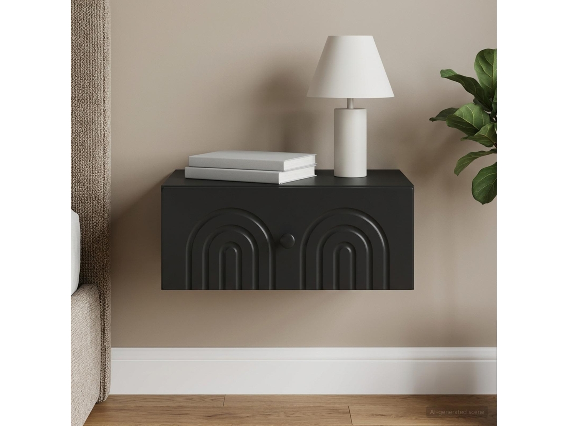 Vidaxl Gabinete De Canto Montado Na Parede Preto 49 X 34,5 X 20 Cm