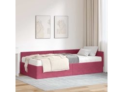 Vidaxl Estrutura De Cama De Canto Com Colchão 2 Unid. Verde Veludo