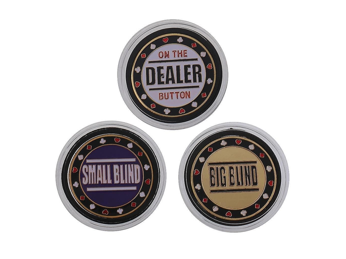 Conjunto de fichas de poker, 1 dealer, 1 small blind, 1 big blind