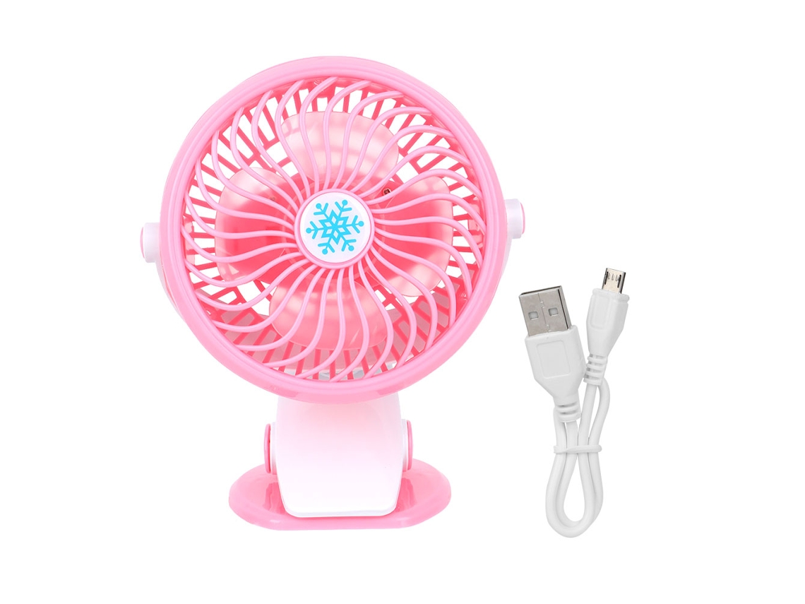 Mini Ventilador Usb Portátil Recarregável Clip Vermelho