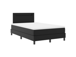 Conjunto 1 Cama De Quarto Vidaxl Preto Couro Sintético (120 X 200 Cm)