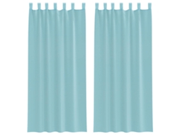 Maison Exclusive - Cortinas De Voile Com Laços 2 Pcs Turquesa 140x225 Cm