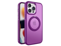 Suporte Casa Magsafe Para Iphone 15 Pro Max Pele Sintética Anti-choque Roxo