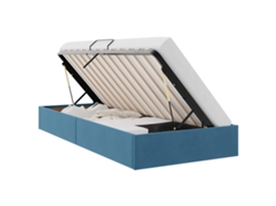 Estrutura de Cama Ottoman MAISON EXCLUSIVE 90 X 200 Cm Veludo Azul Escuro