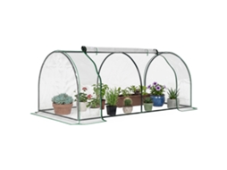 Serra de Jardim em Aço com Cobertura Pvc túnel 200x100x80cm transparente e verde BTFORUS