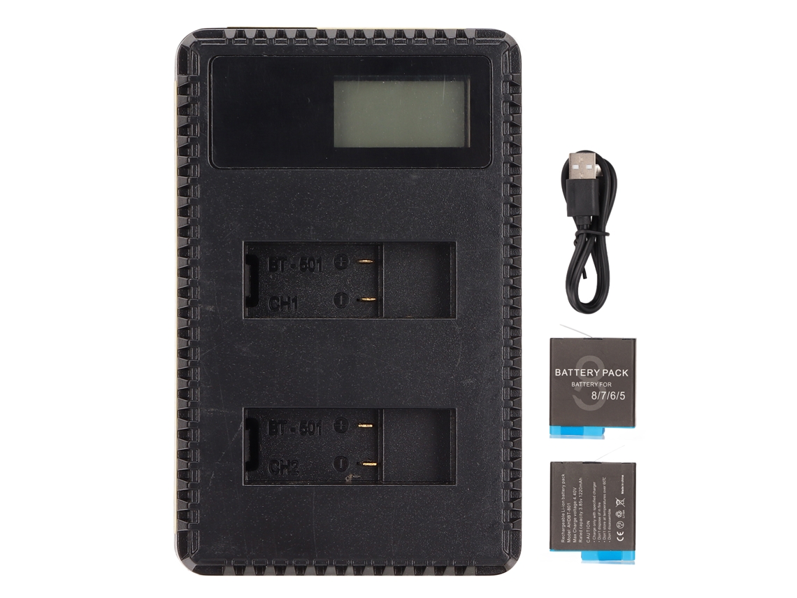 Carregador Duplo de Bateria com Lcd LAXISCREED