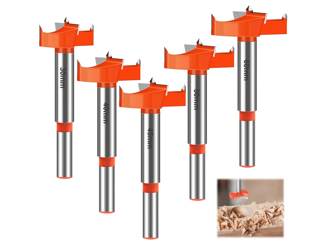 Conjunto de 5 Brocas Estilo Pagode, Multifuncionais, Aço de Alta Velocidade, Haste Triangular, Revestido de Titânio X001