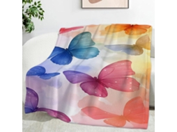 Manta Colorida com Estampa de Borboletas 150x200 Cm Multifuncional Macia e Aconchegante em Flanela Ideal para