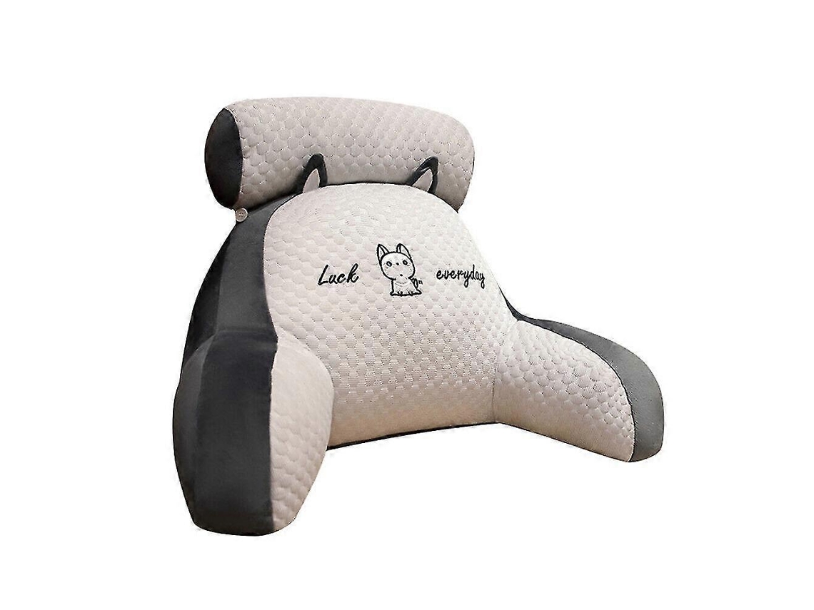 Tapete De Leitura Para Cama Encosto Apoio Lombar Apoio De Braço Almofada Espreguiçadeira Cinza Slowmoose