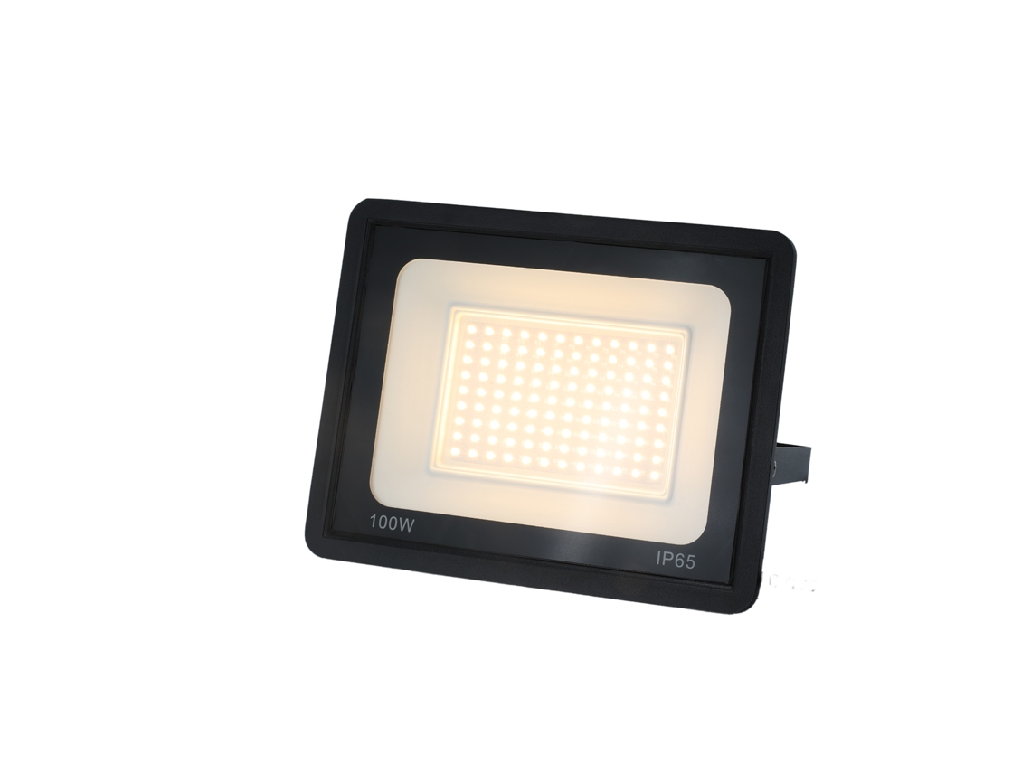 Projetor Led Exterior Ip65 Impermeável 100w 9500lm 3000k Luz Quente Para Casa, Garagem, Jardim, Terraço, Campo Alpinaluz
