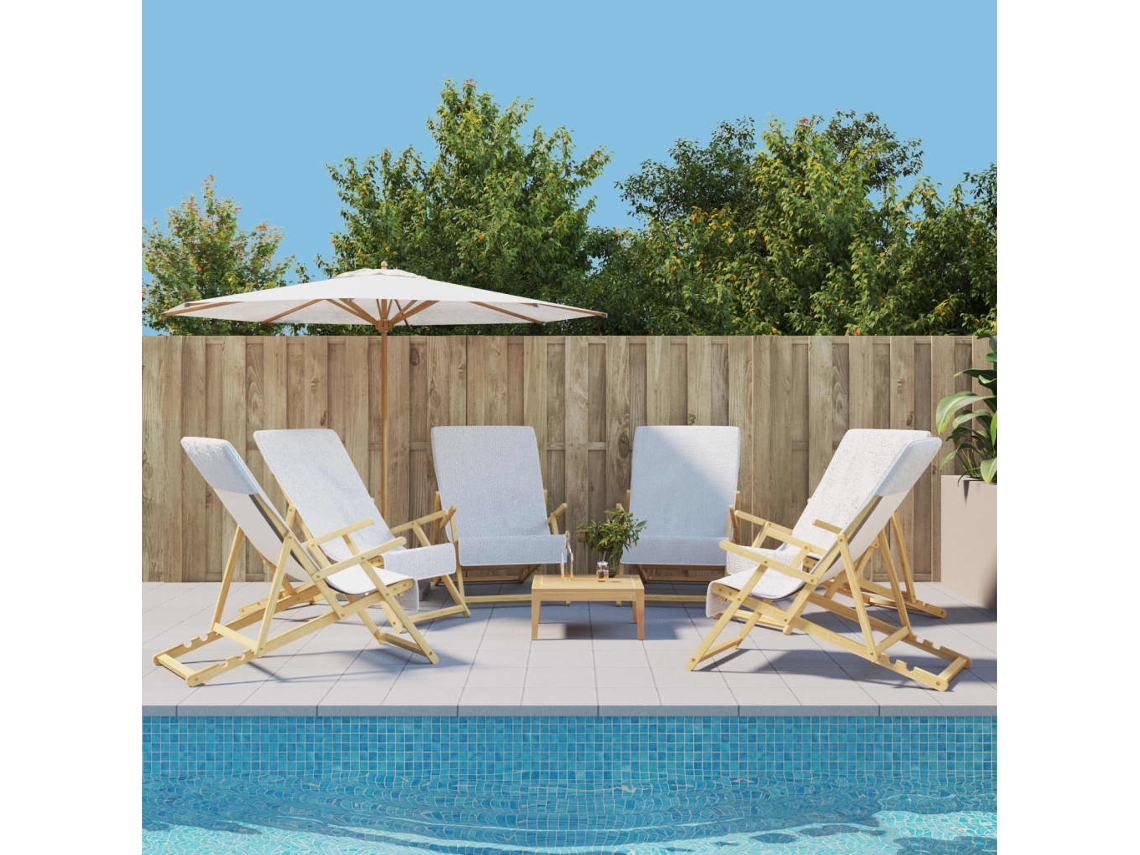 Vidaxl Toalhas De Praia 6 Pcs 60x135 Cm Tecido 400 Gsm Branco