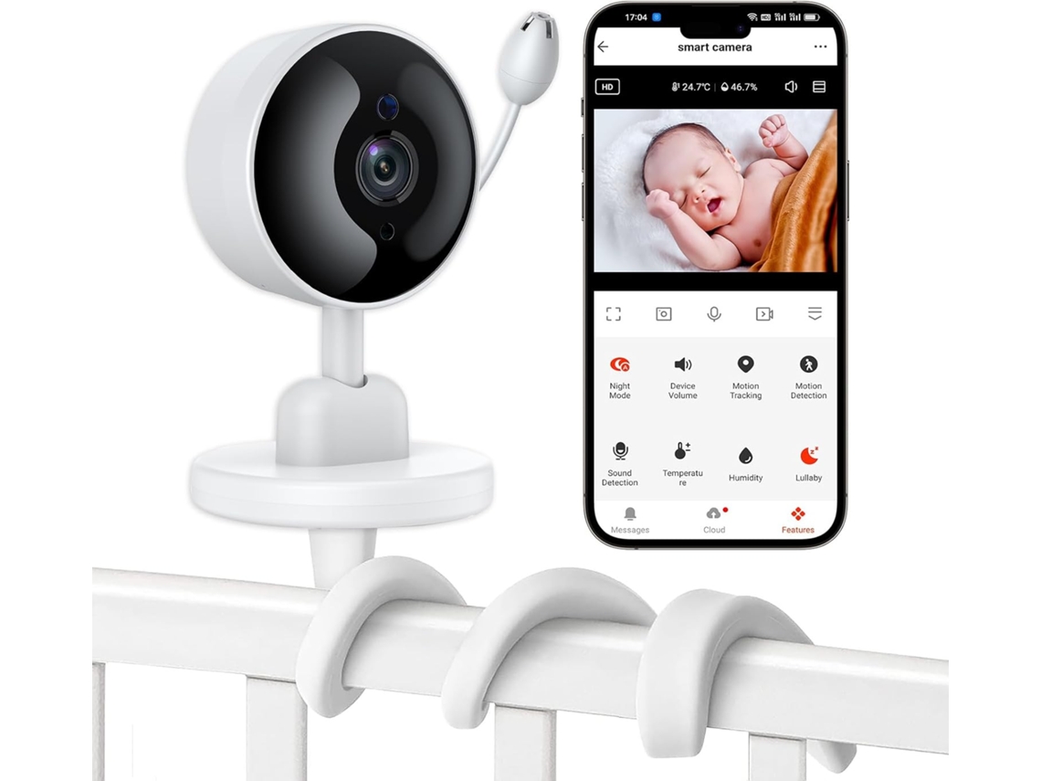 Monitor De Bebê Com Câmera E Áudio Wi Ficâmera De Vídeo Interna Para Bebês , SUNNY SPACES (com Suporte)