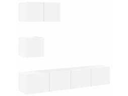 Conjunto Móveis de Tv 4 Pcs Madeira Processada Branco MAISON EXCLUSIVE