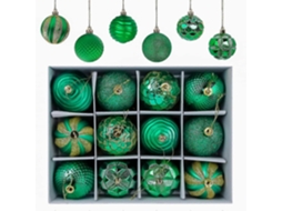 Bolas De Natal, 12 Peças, Enfeites Brilhantes E Foscos Para Árvore De Natal, 6 Cm Olysi Shop (verde)