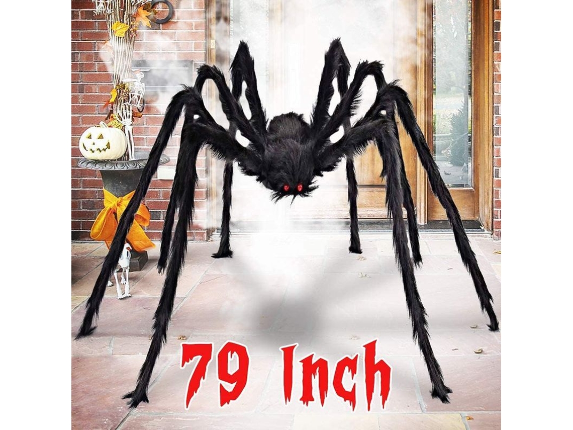 aranha Gigante Peluda Falsa para Decoração de Jardim e Festa de Halloween