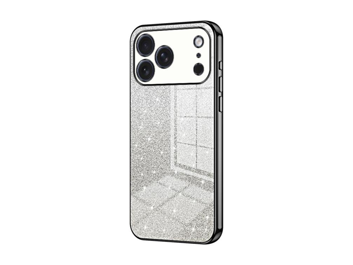 Capa Para Iphone 17 Pro - Glitter Degradê - Acabamento Eletroplaqueado