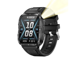 Smartwatch Kt79 Lanterna de Alto Brilho Bluetooth Chamadas Rastreador Fitness Relógio Esportivo À Prova Dágua Preto Bestvite