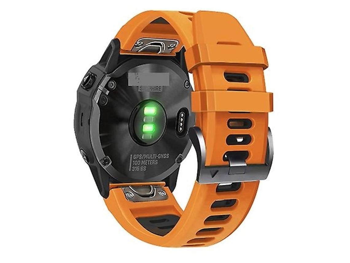Pulseira De Relógio Lurelia Para Garmin Descent Mk2i 26 Mm Laranja Preto