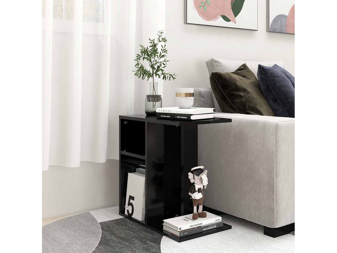 Vidaxl Mesa De Apoio 50x30x50 Cm Contraplacado Preto