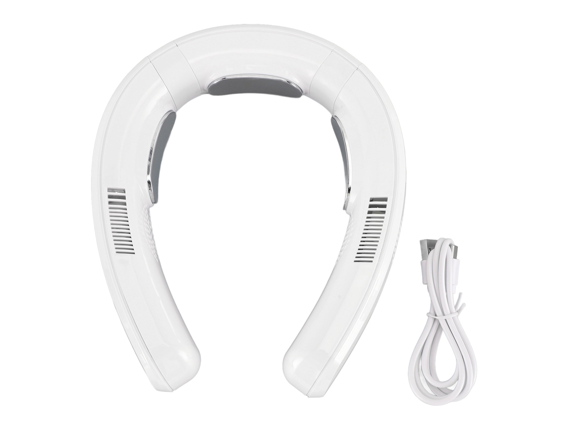 Ventilador de Pescoço Portátil com Resfriamento Semiconductor Branco