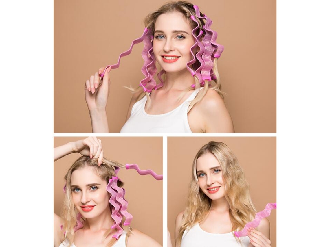 Conjunto De 12 Rolos Cabelo Sem Calor Para Cachos Suaves, Modeladores Cachos, Permanente E Ferramentas Penteado.-aquaforge