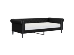 Daybed With Mattress, Daybeds With Mattresses Vidaxl Preto Couro Artificial (90 X 200 Cm)