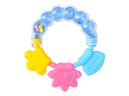 Primerox aro de Dentes com Sininho Silicone Multifuncional Mordido Resistente Brinquedo para Bebê Azul
