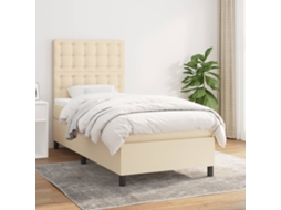 Vidaxl Cama com Molas/colchão 80x200 Cm Tecido Cor Crème