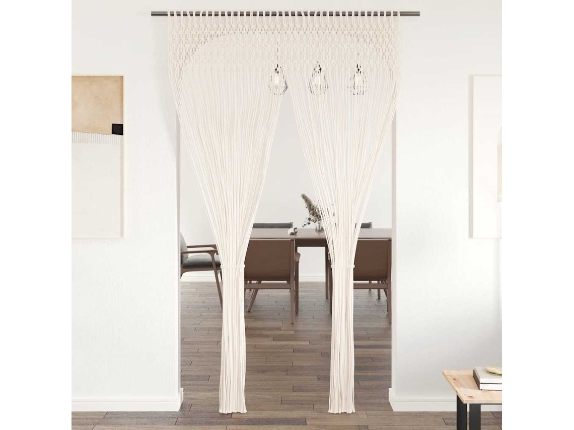 Vidaxl Cortina Macramé 140x240 Cm Algodão