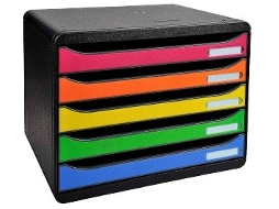 Arquivador EXACOMPTA 308798D (Preto - Gavetas Coloridas - 27x35.5x27cm)