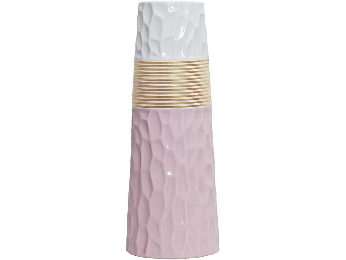 Vasos De Cerámica De 11 Pulgadas Con Terminado En Oro Rosa Y Blanco Para Decoración Hogar Y Centros De Mesa