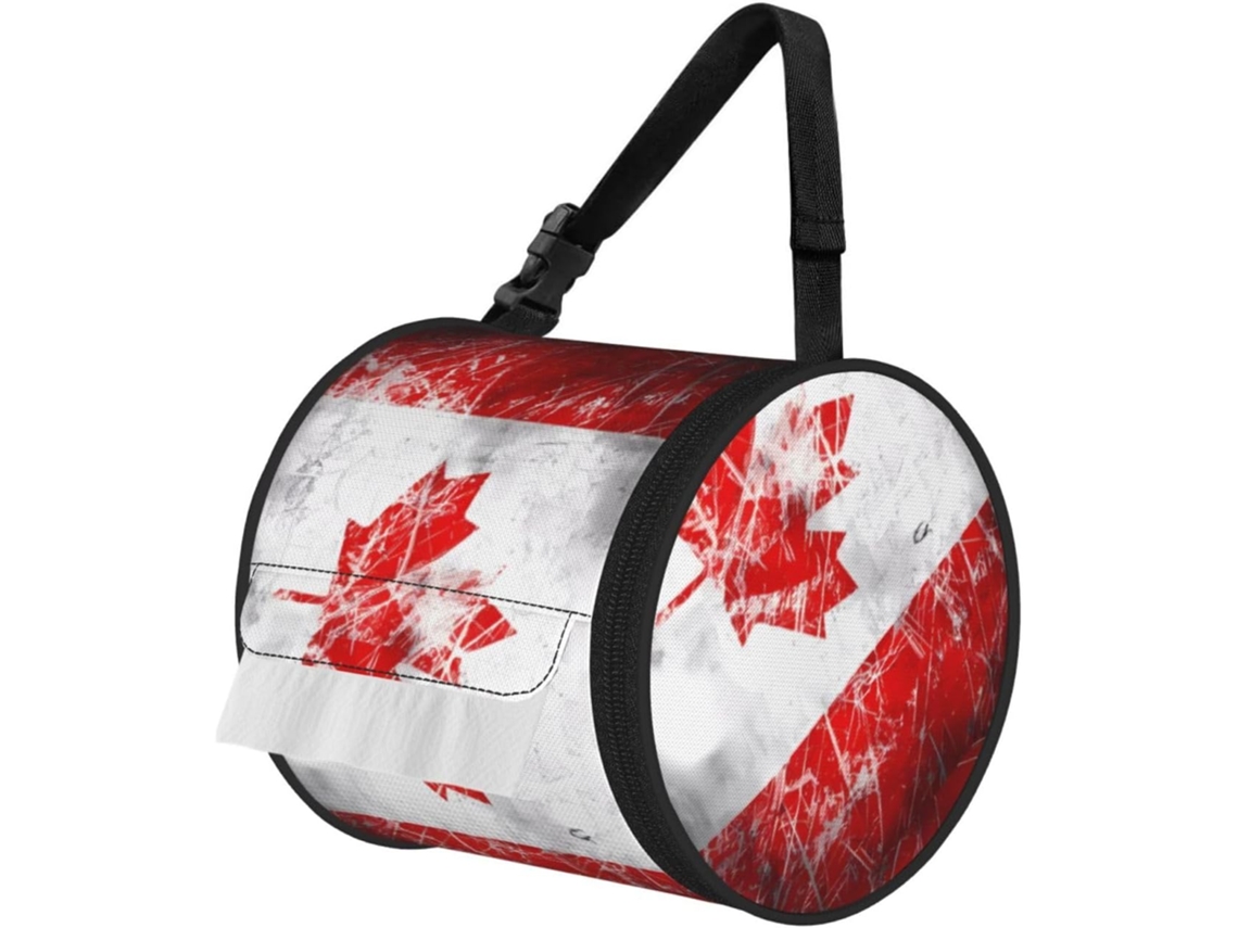 Porta Papel Higiênico Dobrável Com Estampa Retrô Da Bandeira Do Canadá, Bolsa Para Armazenamento De Rolos Papel