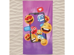 Toalha De Praia Microfibra Rosa Emojis Smartphone