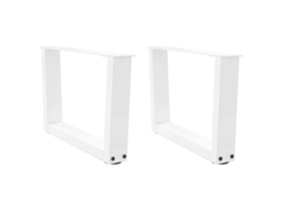 Vidaxl Pés Para Mesa De Centro Em V, 2 Peças, Branco, 60x(30-31,3) Cm, Aço